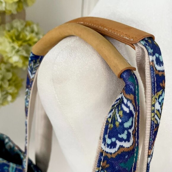 Dena Ikat Paisley Kumari Large Tote With Leather Accents - Picture 5 of 10